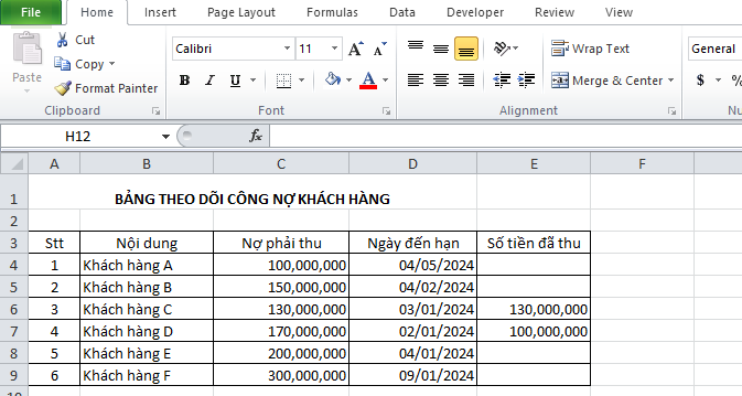 Tự động cảnh báo ngày đến hạn trong excel 1 Canhbao1.1